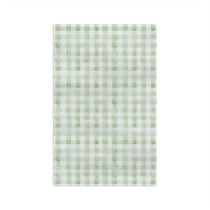 Green Gingham Microfiber Tea Towel