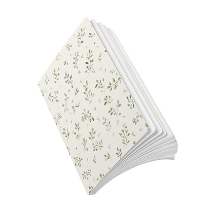 Botanical Softcover Journal — Green Leaf Pattern Lined Notebook