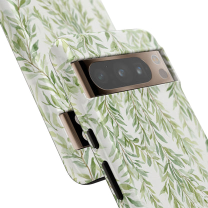 Willow Branch Phone Case — Green Botanical Tough Case