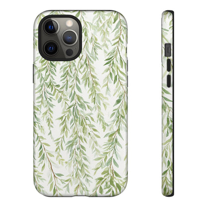 Willow Branch Phone Case — Green Botanical Tough Case