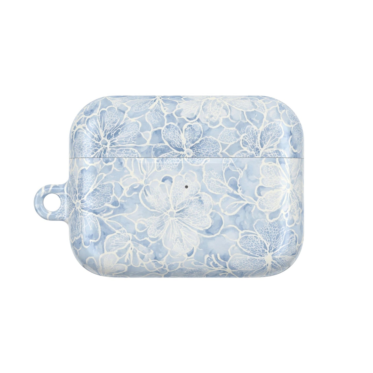 Blue Floral AirPod Case — Watercolor Hydrangea Protective Cover