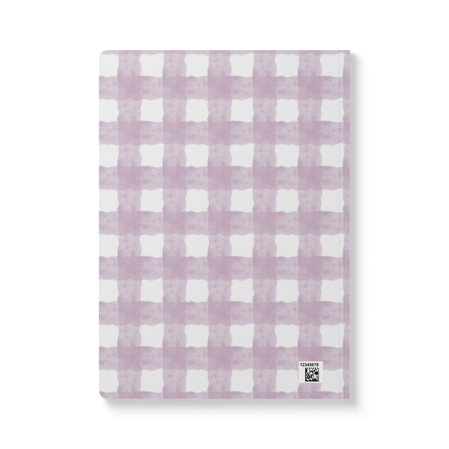 Lavender Gingham Softcover Journal — Floral Plaid Notebook for Notes & Planning