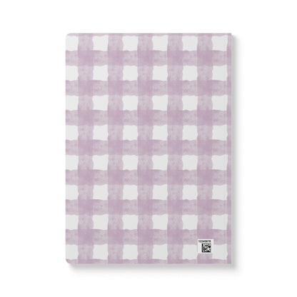 Lavender Gingham Softcover Journal — Floral Plaid Notebook for Notes & Planning