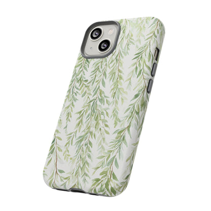 Willow Branch Phone Case — Green Botanical Tough Case