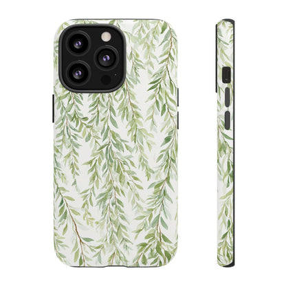 Willow Branch Phone Case — Green Botanical Tough Case
