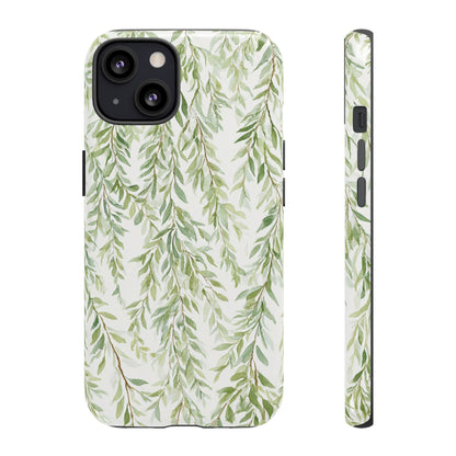 Willow Branch Phone Case — Green Botanical Tough Case