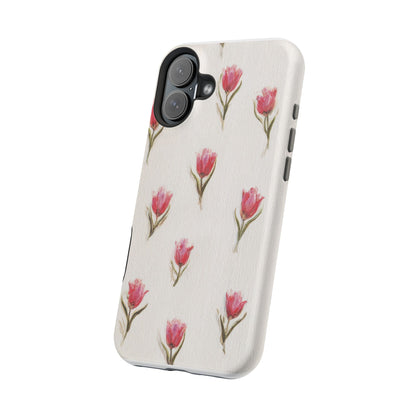 Floral Tulip Pattern Magnetic Impact-Resistant Phone Case