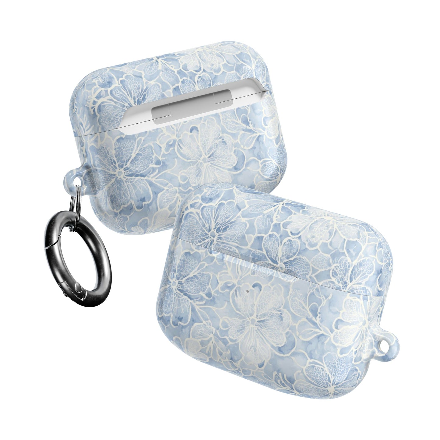 Blue Floral AirPod Case — Watercolor Hydrangea Protective Cover