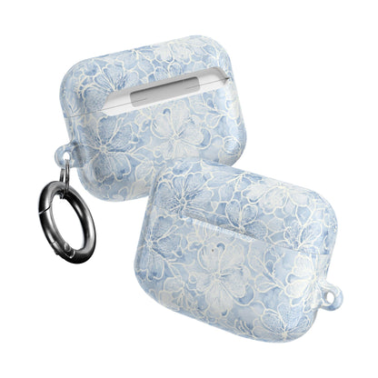Blue Floral AirPod Case — Watercolor Hydrangea Protective Cover