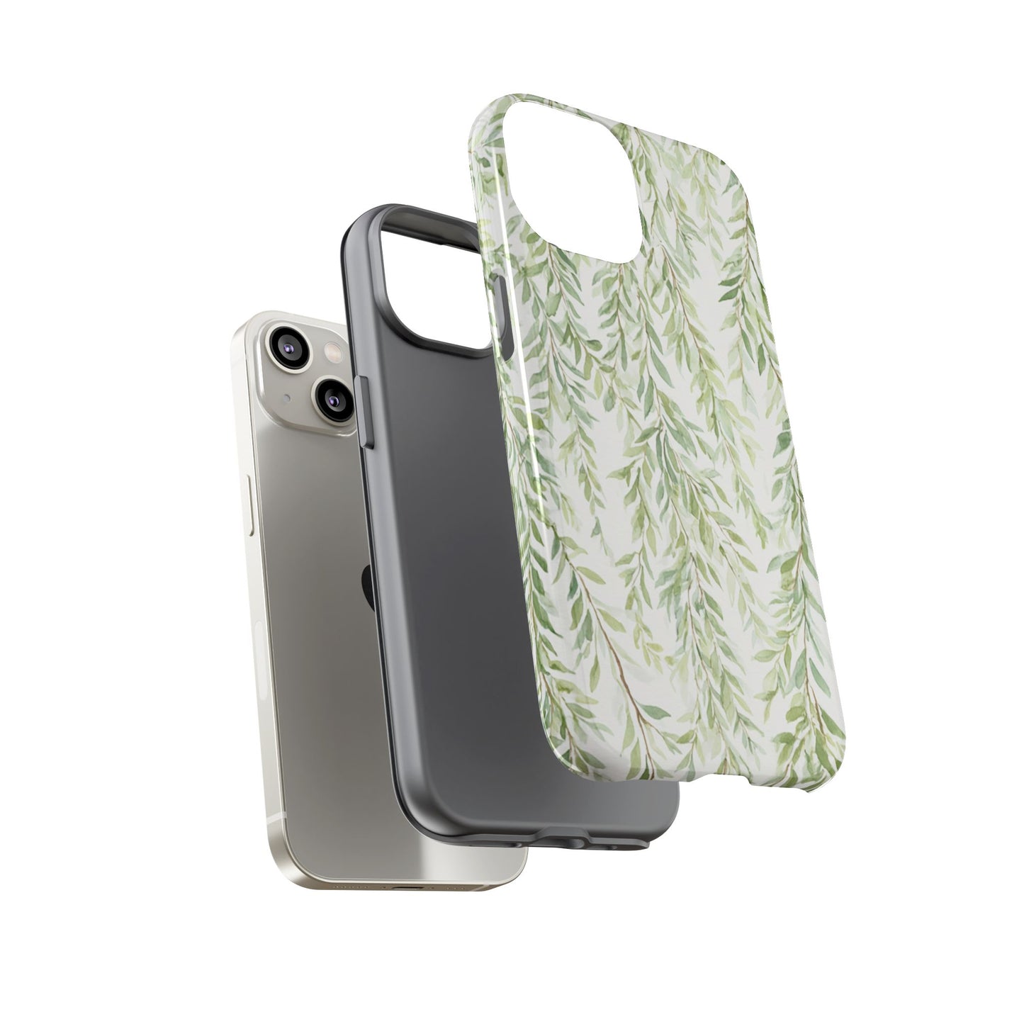 Willow Branch Phone Case — Green Botanical Tough Case