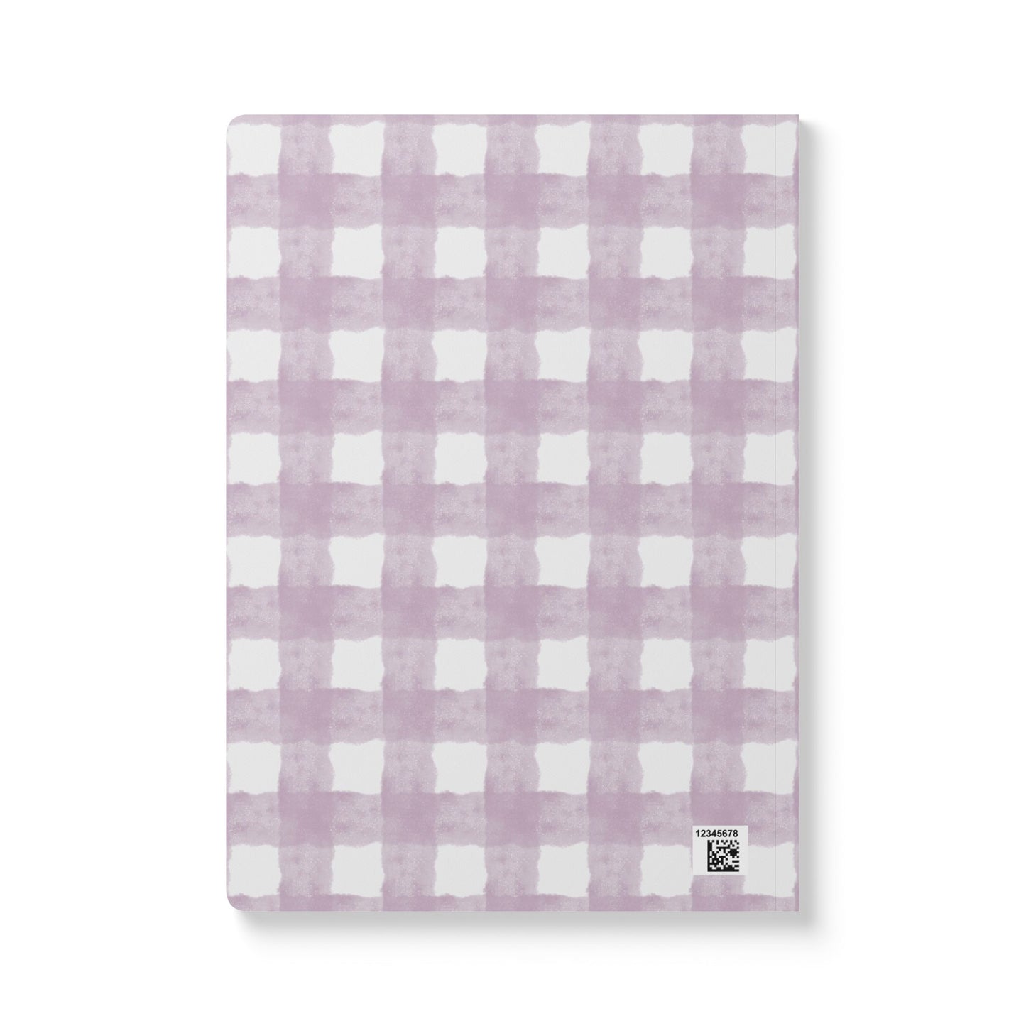 Lavender Gingham Softcover Journal — Floral Plaid Notebook for Notes & Planning