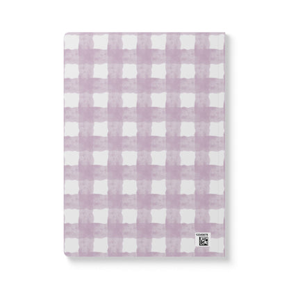 Lavender Gingham Softcover Journal — Floral Plaid Notebook for Notes & Planning