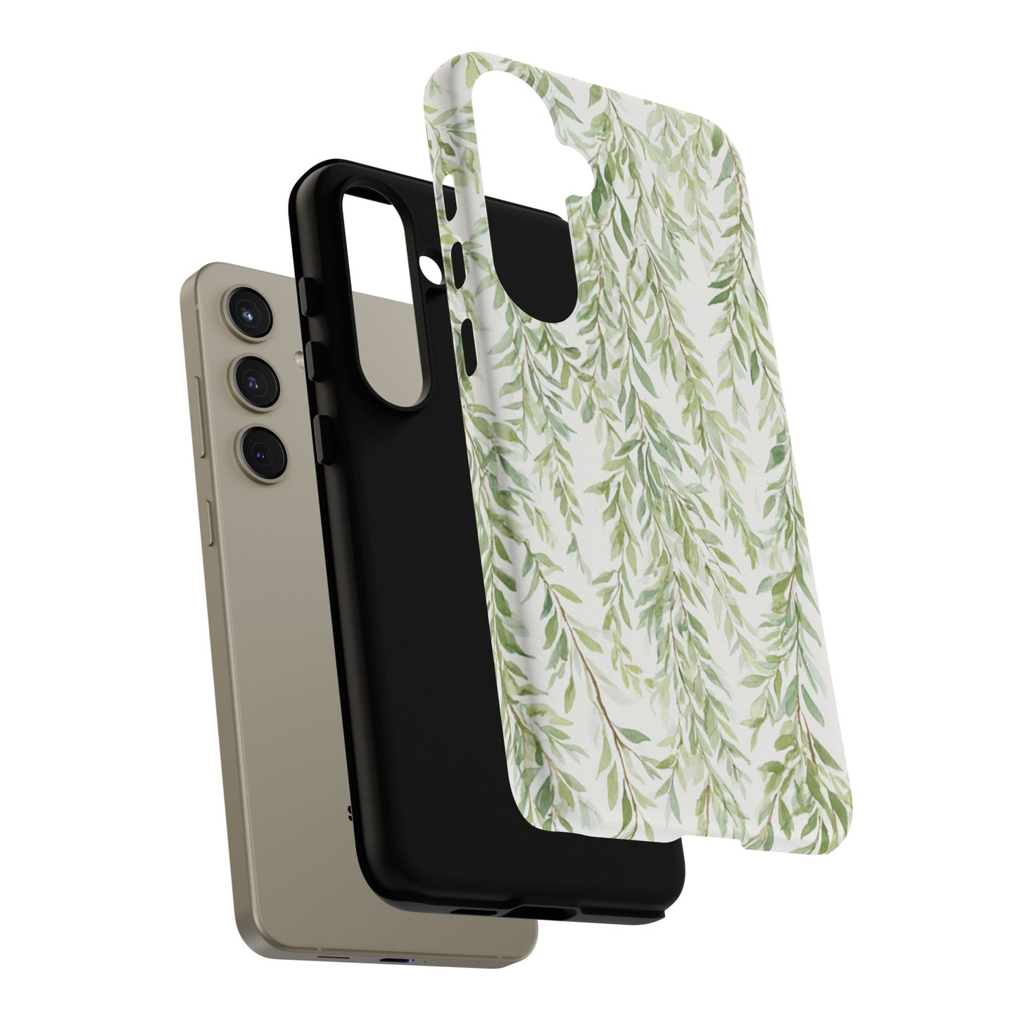 Willow Branch Phone Case — Green Botanical Tough Case