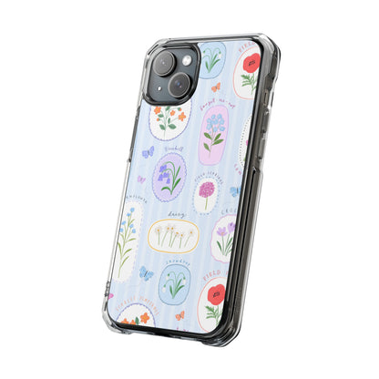 Floral Botanical Clear Magnetic Phone Case — Impact-Resistant iPhone Cover