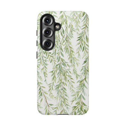 Willow Branch Phone Case — Green Botanical Tough Case
