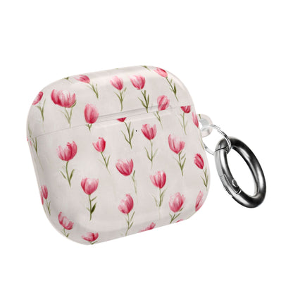 AirPod Case — Pink Watercolor Tulip Floral Protective Cover