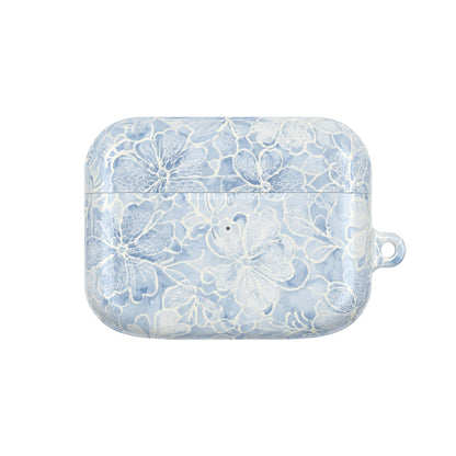 Blue Floral AirPod Case — Watercolor Hydrangea Protective Cover
