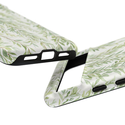 Willow Branch Phone Case — Green Botanical Tough Case