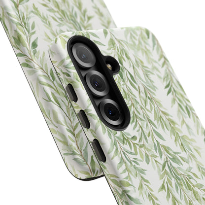 Willow Branch Phone Case — Green Botanical Tough Case