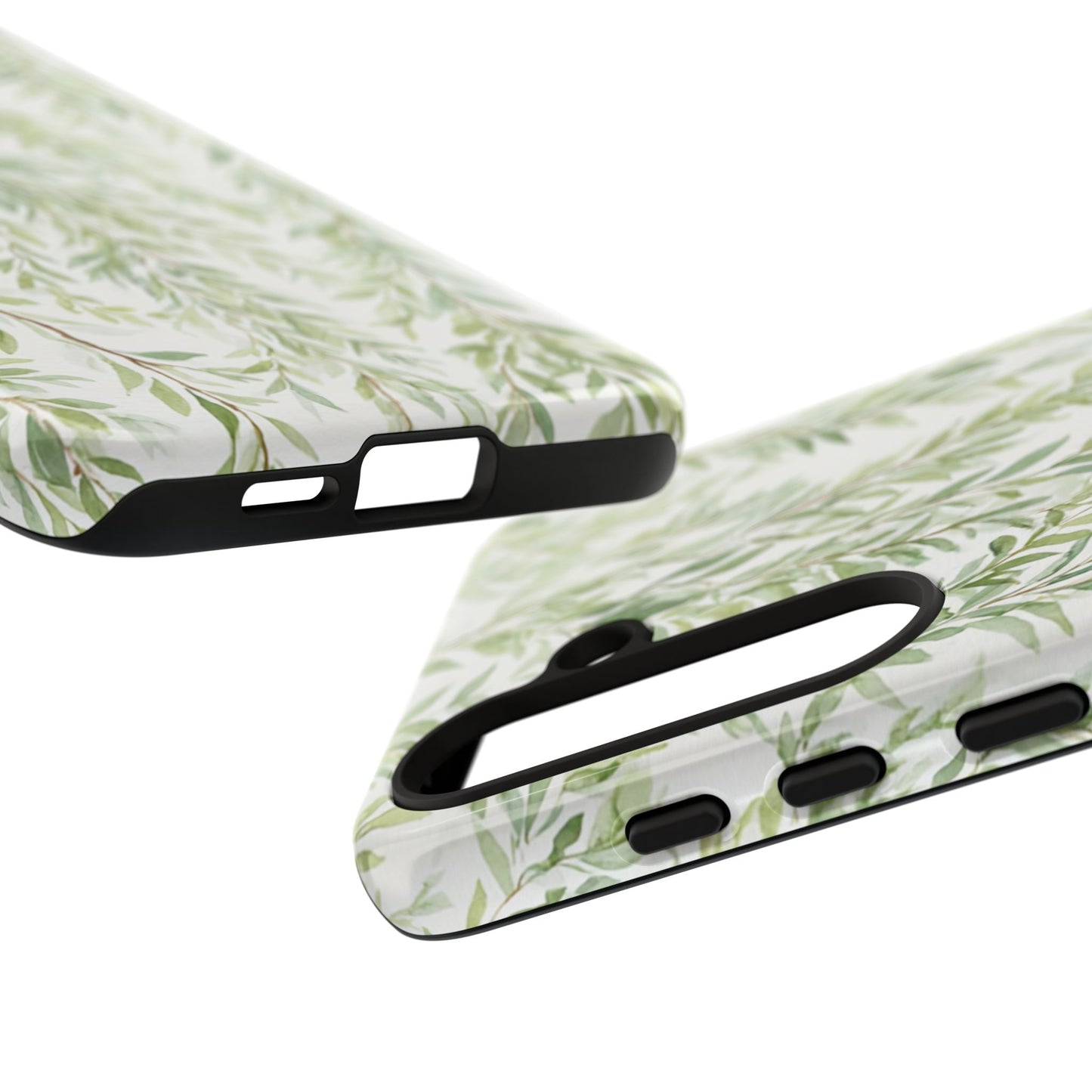 Willow Branch Phone Case — Green Botanical Tough Case