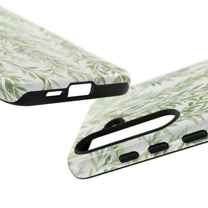 Willow Branch Phone Case — Green Botanical Tough Case
