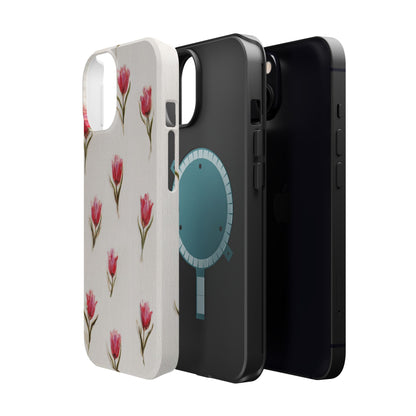 Floral Tulip Pattern Magnetic Impact-Resistant Phone Case