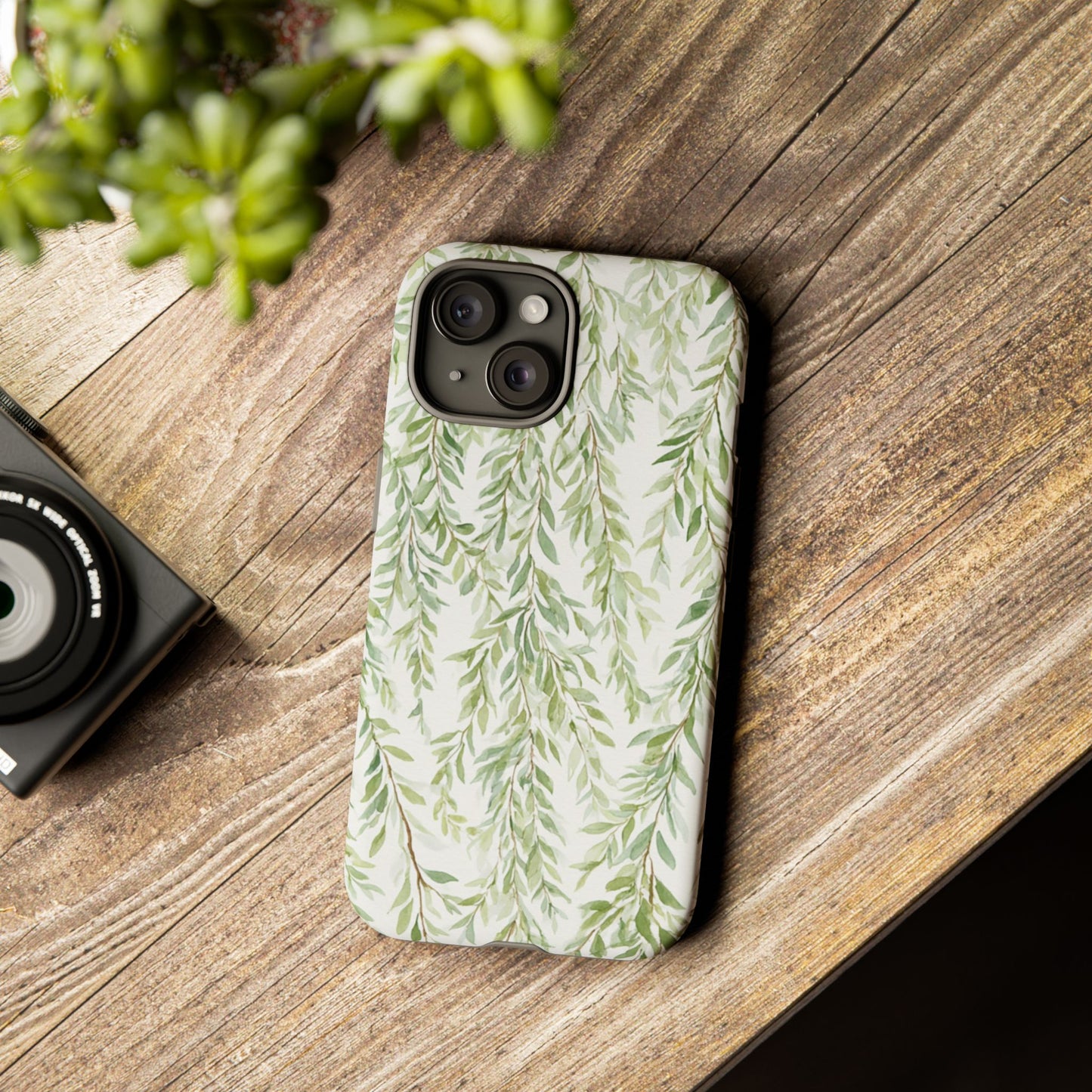 Willow Branch Phone Case — Green Botanical Tough Case