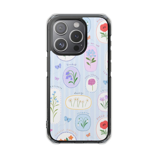 Floral Botanical Clear Magnetic Phone Case — Impact-Resistant iPhone Cover