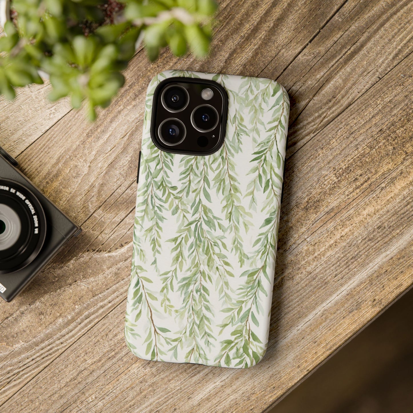 Willow Branch Phone Case — Green Botanical Tough Case