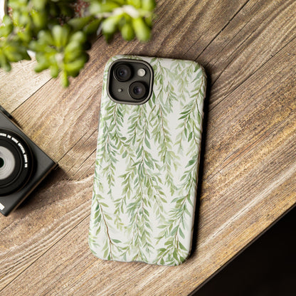 Willow Branch Phone Case — Green Botanical Tough Case