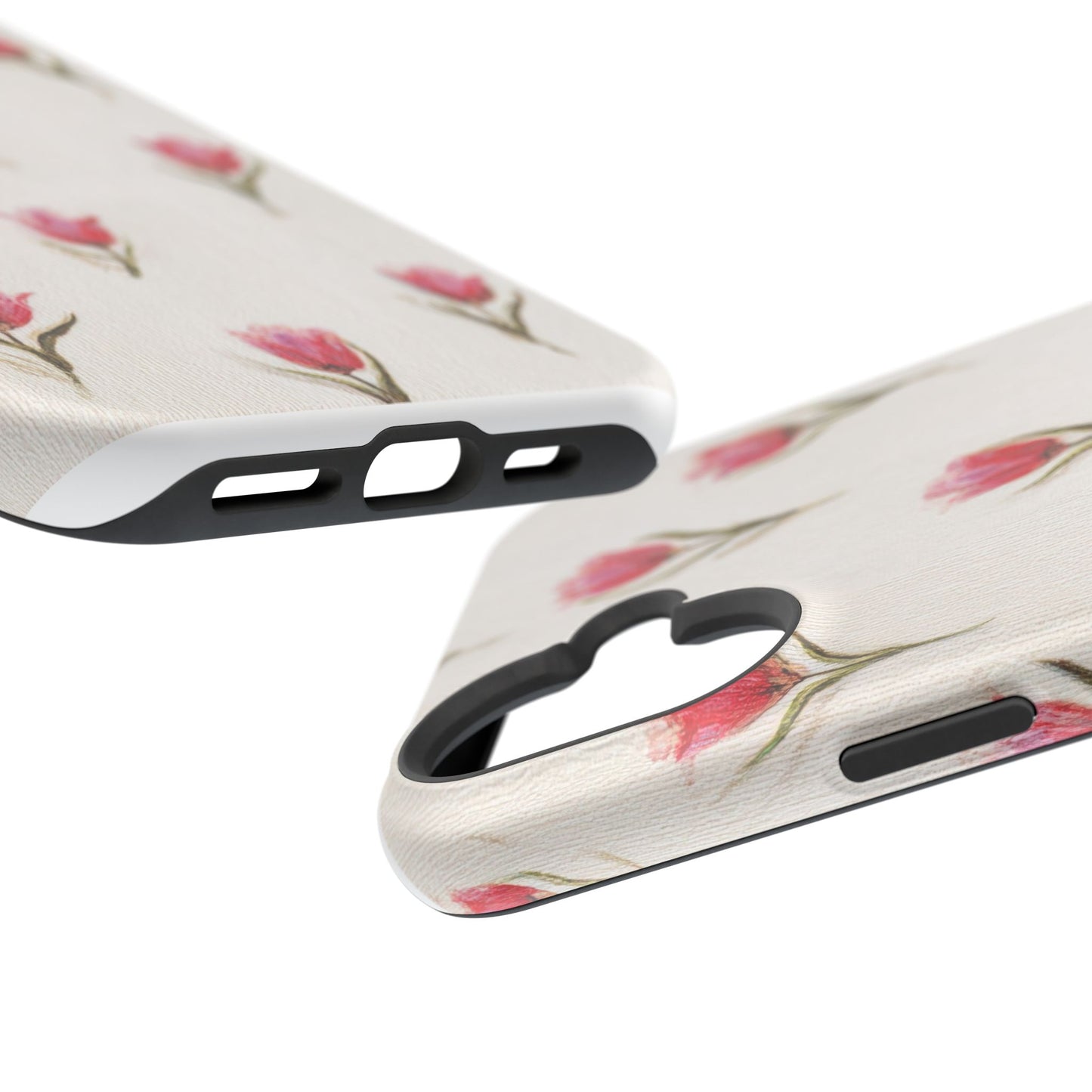Floral Tulip Pattern Magnetic Impact-Resistant Phone Case