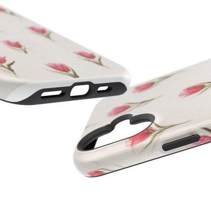 Floral Tulip Pattern Magnetic Impact-Resistant Phone Case