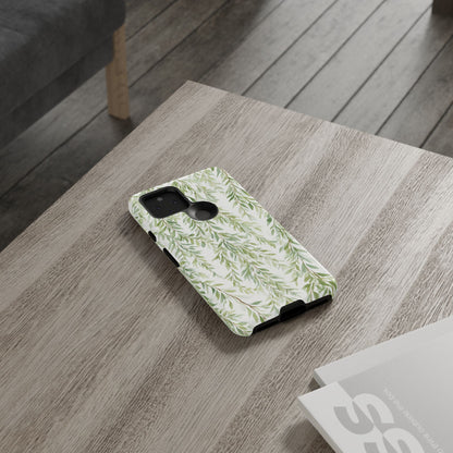 Willow Branch Phone Case — Green Botanical Tough Case