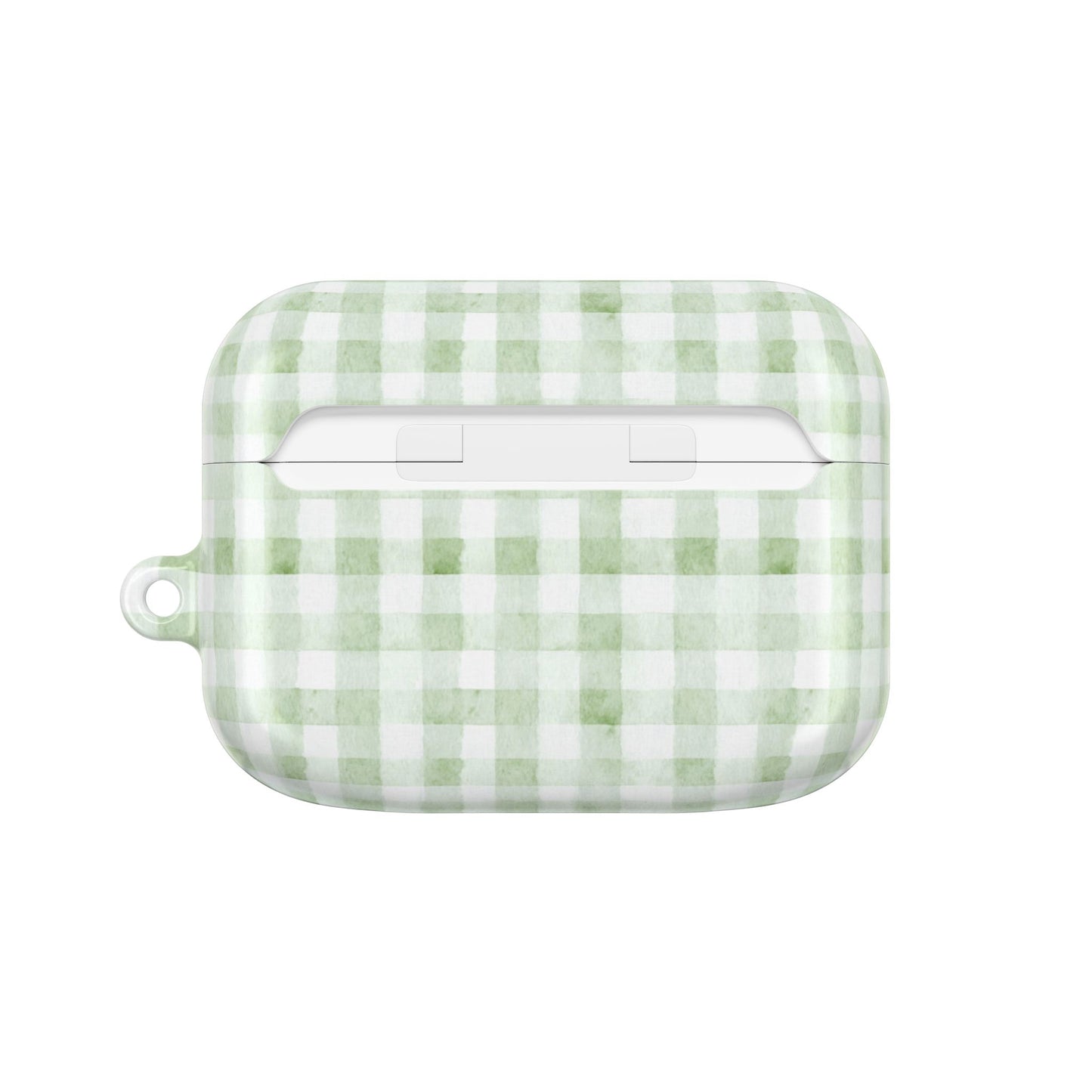 Green Gingham AirPod Case — Pastel Plaid Protective Cover