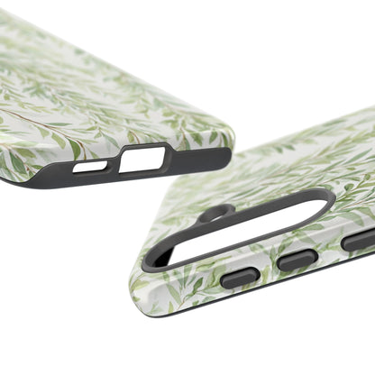 Willow Branch Phone Case — Green Botanical Tough Case