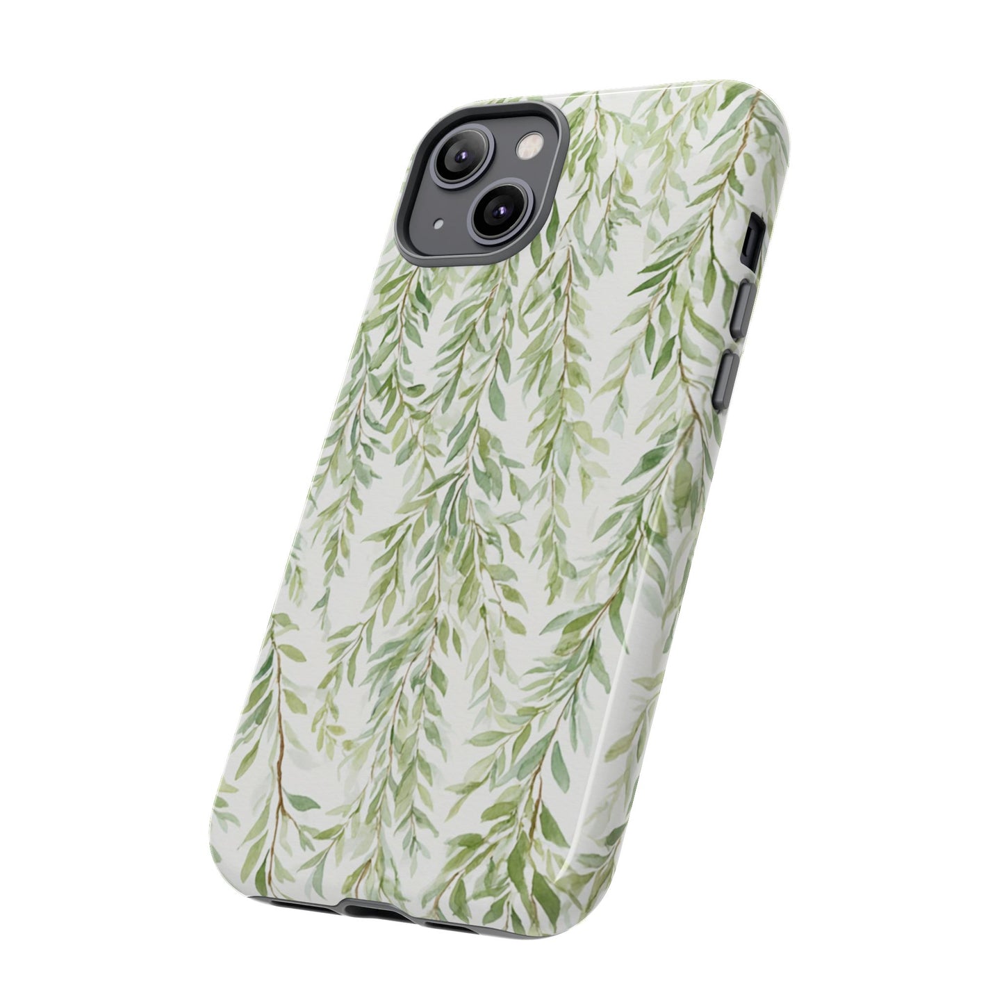 Willow Branch Phone Case — Green Botanical Tough Case