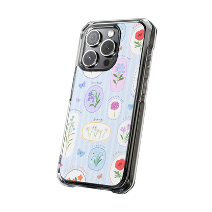 Floral Botanical Clear Magnetic Phone Case — Impact-Resistant iPhone Cover