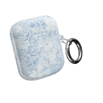 Blue Floral AirPod Case — Watercolor Hydrangea Protective Cover