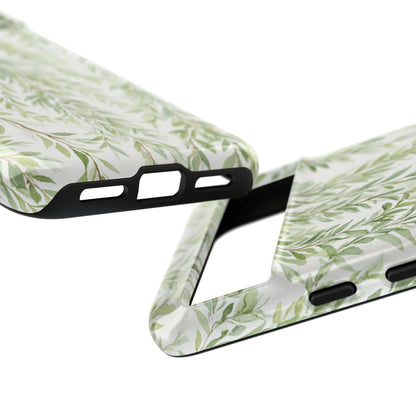 Willow Branch Phone Case — Green Botanical Tough Case