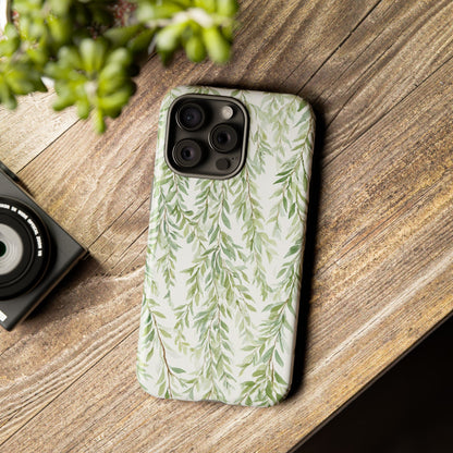 Willow Branch Phone Case — Green Botanical Tough Case
