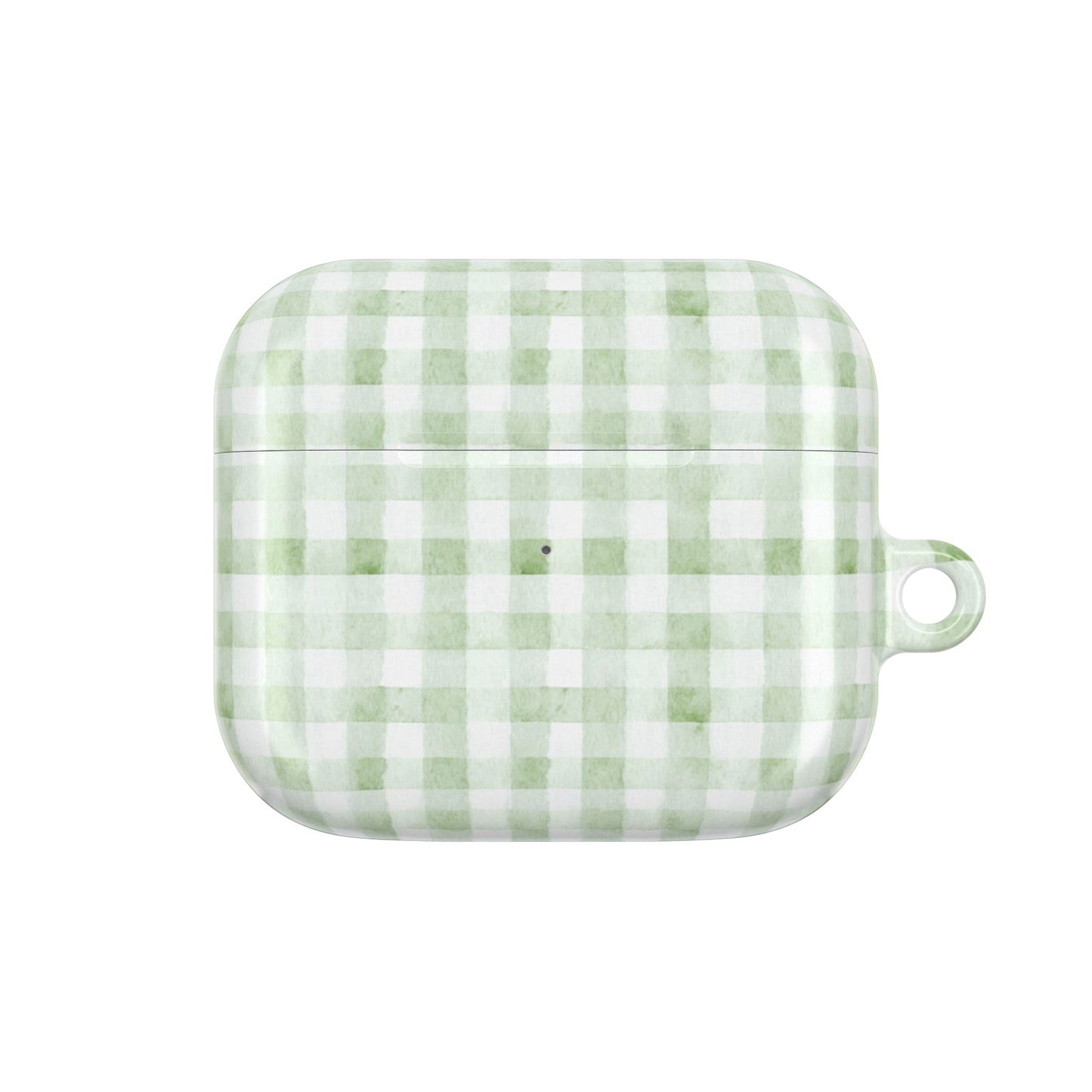 Green Gingham AirPod Case — Pastel Plaid Protective Cover