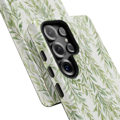 Willow Branch Phone Case — Green Botanical Tough Case