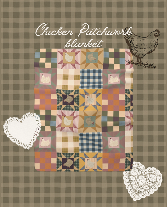 Chicken patchwork sherpa blanket